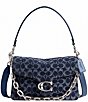 COACH Tabby Denim Logo Chain Shoulder Bag, Color:Deep Blue - Image 1