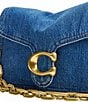 COACH Tabby Denim Chain Shoulder Bag, Color:Deep Blue - Image 5