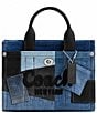 COACH Denim Patchwork Cargo Tote Bag 20, Color:Denim - Image 1