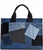 COACH Denim Patchwork Cargo Tote Bag, Color:Denim - Image 2