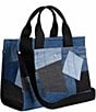 COACH Denim Patchwork Cargo Tote Bag, Color:Denim - Image 4