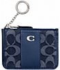 COACH Denim Signature Mini ID Card Case, Color:Deep Blue - Image 1