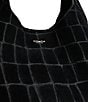 COACH Embossed Croc Suede Brooklyn 28 Hobo Tote Bag, Color:Black - Image 6
