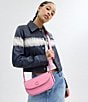 Color:Vivid Pink - Image 6 - Emmy 23 Saddle Crossbody Bag
