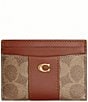 COACH Essential Card Case in Signature Canvas Wallet, Color:Tan/Caramel - Image 1