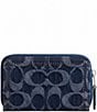 COACH Essential Denim Logo Small Zip Around Card Case, Color:Deep Blue - Image 2