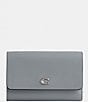Color:Grey Blue - Image 1 - Essential Medium Flap Silver Hardware Wallet