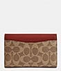 COACH Essential Medium Signature Canvas Flap Wallet, Color:Tan Rust - Image 2