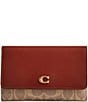 COACH Essential Medium Signature Canvas Flap Wallet, Color:Tan Rust - Image 1