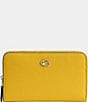 Color:Canary - Image 1 - Essential Silver Hardware Medium Zip Around Wallet