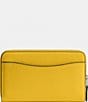 Color:Canary - Image 2 - Essential Silver Hardware Medium Zip Around Wallet