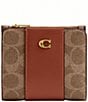 COACH Essential Slim Bifold Wallet Signature Coated Canvas, Color:Tan Caramel - Image 1