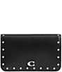 COACH Essential Slim Card Case With Rivets, Color:Black - Image 1