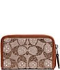 COACH Essential Small Zip Around Crystal Signature Jacquard Wallet, Color:Burnished Amber - Image 1