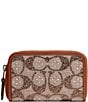 COACH Essential Small Zip Around Crystal Signature Jacquard Wallet, Color:Burnished Amber - Image 2