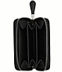 COACH Essential Small Zip Around Crystal Signature Jacquard Contrast Trim Wallet, Color:Black - Image 3