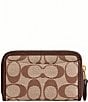 COACH Essential Small Zip Around Signature Jacquard Card Case - Image 2