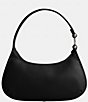 Color:Black - Image 2 - Eve Leather Silver Tone Shoulder Bag