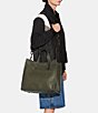 Color:Army Green - Image 5 - Field Tote Bag 40 In Sport Calf With Coach Badge
