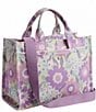 COACH Floral Print Cargo Tote Bag, Color:Ivory Purple - Image 4