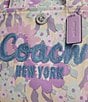 COACH Floral Print Cargo Tote Bag, Color:Ivory Purple - Image 5