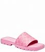 Color:Vivid Pink - Image 1 - Florence Signature Coated Canvas Slide Sandals