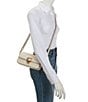 Color:Chalk - Image 4 - Glove-Tanned Leather Studio Baguette Shoulder Bag