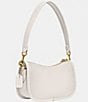 Color:Chalk - Image 4 - Glove Tanned Leather Swinger Shoulder Bag
