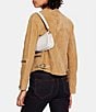 Color:Chalk - Image 5 - Glove Tanned Leather Swinger Shoulder Bag