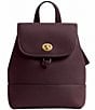 COACH Glovetanned Leather Turnlock Backpack, Color:Black Currant - Image 1