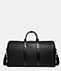 Color:Black - Image 1 - Gotham Pebble Leather And Refined Calfskin Leather Duffel Bag
