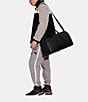 Color:Black - Image 5 - Gotham Pebble Leather And Refined Calfskin Leather Duffel Bag