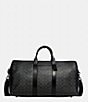 Color:Charcoal - Image 1 - Gotham Signature Coated Canvas And Refined Calfskin Leather Duffel Bag