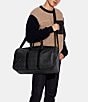 Color:Charcoal - Image 5 - Gotham Signature Coated Canvas And Refined Calfskin Leather Duffel Bag
