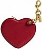 COACH Heart Coin Purse Bag Charm, Color:Red - Image 1