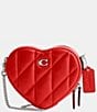 Color:Sport Red - Image 1 - Heart Pillow Quilted Crossbody Bag