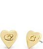COACH Heritage Signature Heart Stud Earrings - Image 1