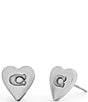 COACH Heritage Signature Heart Stud Earrings - Image 1