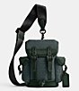 Color:Amazon Green - Image 1 - Hitch Micro Signature Jacquard/Refined Calfskin Leather Backpack