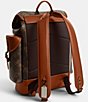 Color:Truffle/Burnished Amber - Image 4 - Hitch Printed Coated Canvas/Refined Calfskin Leather Backpack