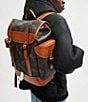Color:Truffle/Burnished Amber - Image 6 - Hitch Printed Coated Canvas/Refined Calfskin Leather Backpack
