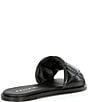 Color:Black - Image 2 - Holly Leather Quilted Slide Sandals