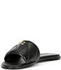 Color:Black - Image 4 - Holly Leather Quilted Slide Sandals