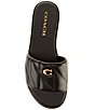Color:Black - Image 5 - Holly Leather Quilted Slide Sandals