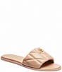 Color:Buff - Image 1 - Holly Leather Quilted Slide Sandals