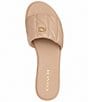 Color:Buff - Image 4 - Holly Leather Quilted Slide Sandals