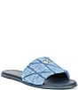 Color:Indigo Denim - Image 1 - Holly Quilted Denim Slide Sandals
