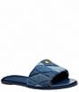 COACH Holly Quilted Denim Slide Sandals
