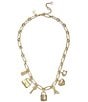 Color:Shiny Gold - Image 2 - Iconic Charm Bib Collar Necklace
