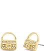 COACH Iconic Charms Pav Handbag Stud Earrings - Image 1